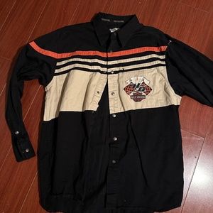 Vintage RARE Harley Davidson Button-up sz Large